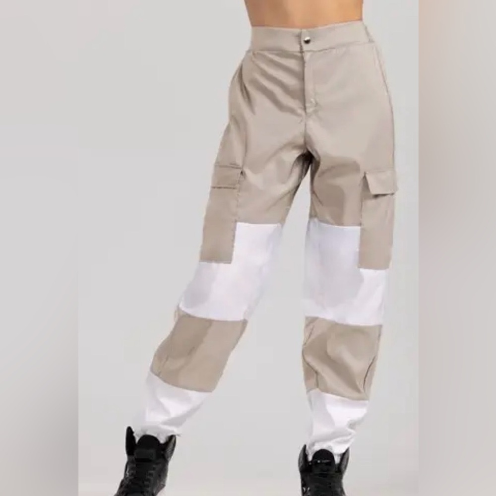 Weissman Hip Hop Cargo Pants and Cross-over Crop 
White Tee